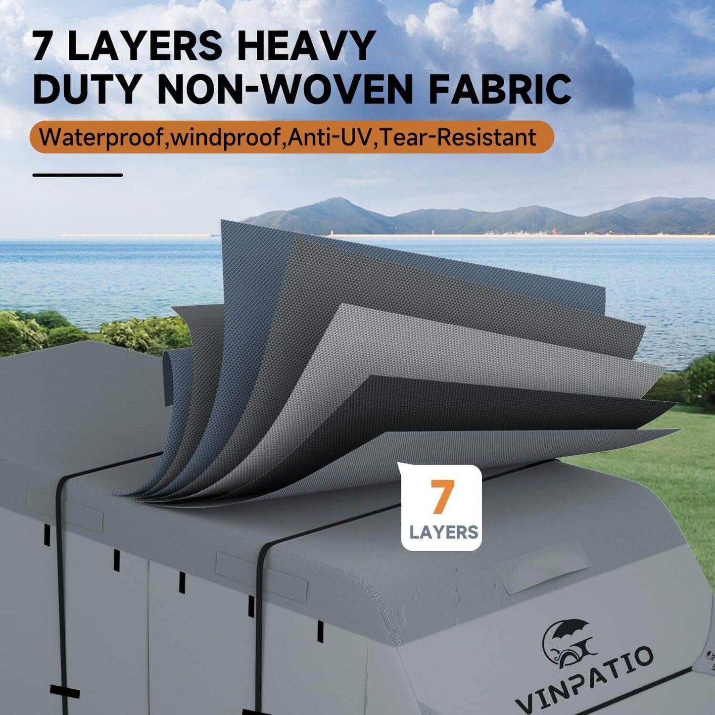 7 Layer Travel Trailer Camper RV Cover Toy Hauler Duty Cover