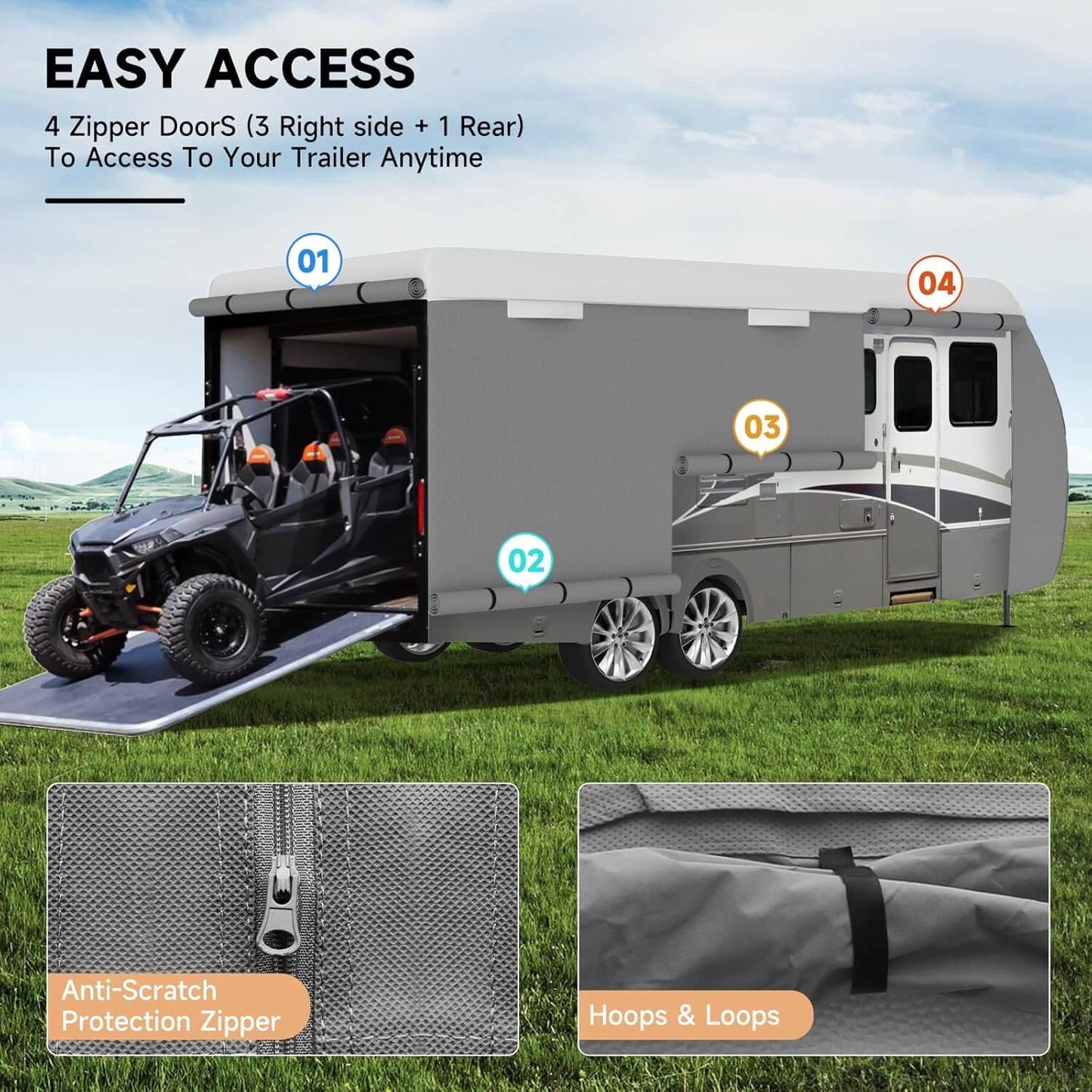 Travel Trailer RV Cover Toy Hauler Duty Cover Fits RV Camper Cover