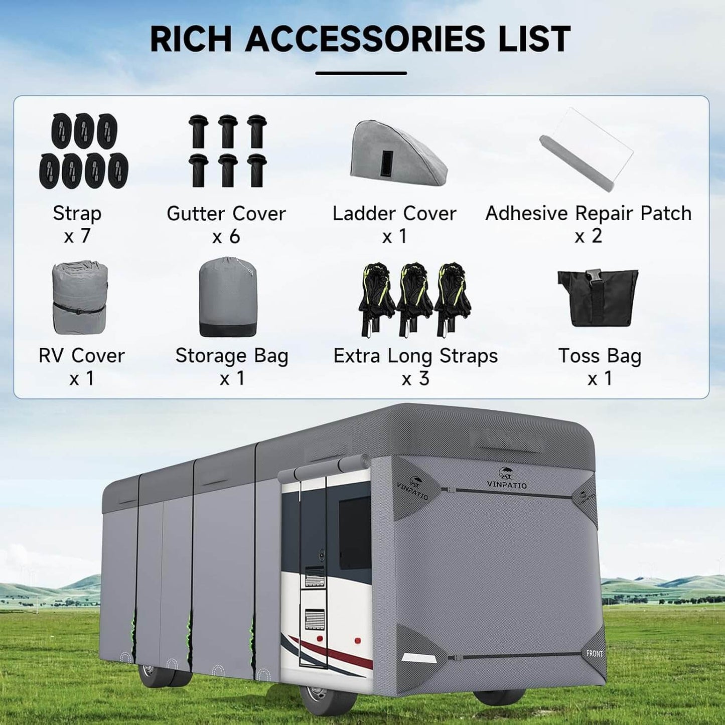 Class A RV Cover Motorhome Heavy Duty Windproof Cover