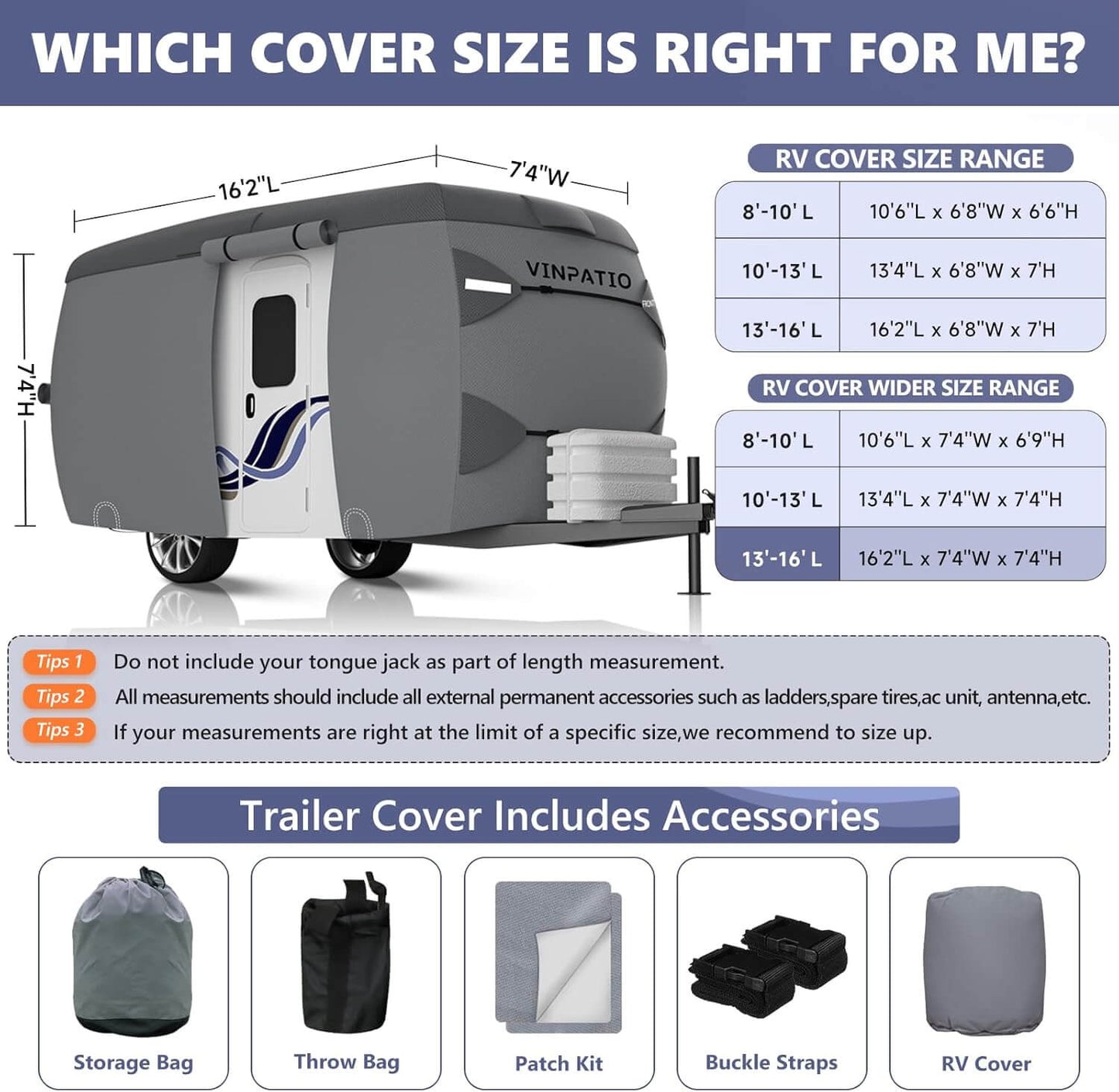 Fiberglass RV Cover 7 Layer Trailer Camper Duty Cover