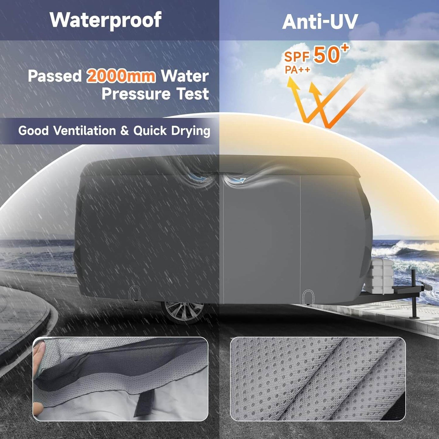 Fiberglass RV Cover 7 Layer Trailer Camper Duty Cover