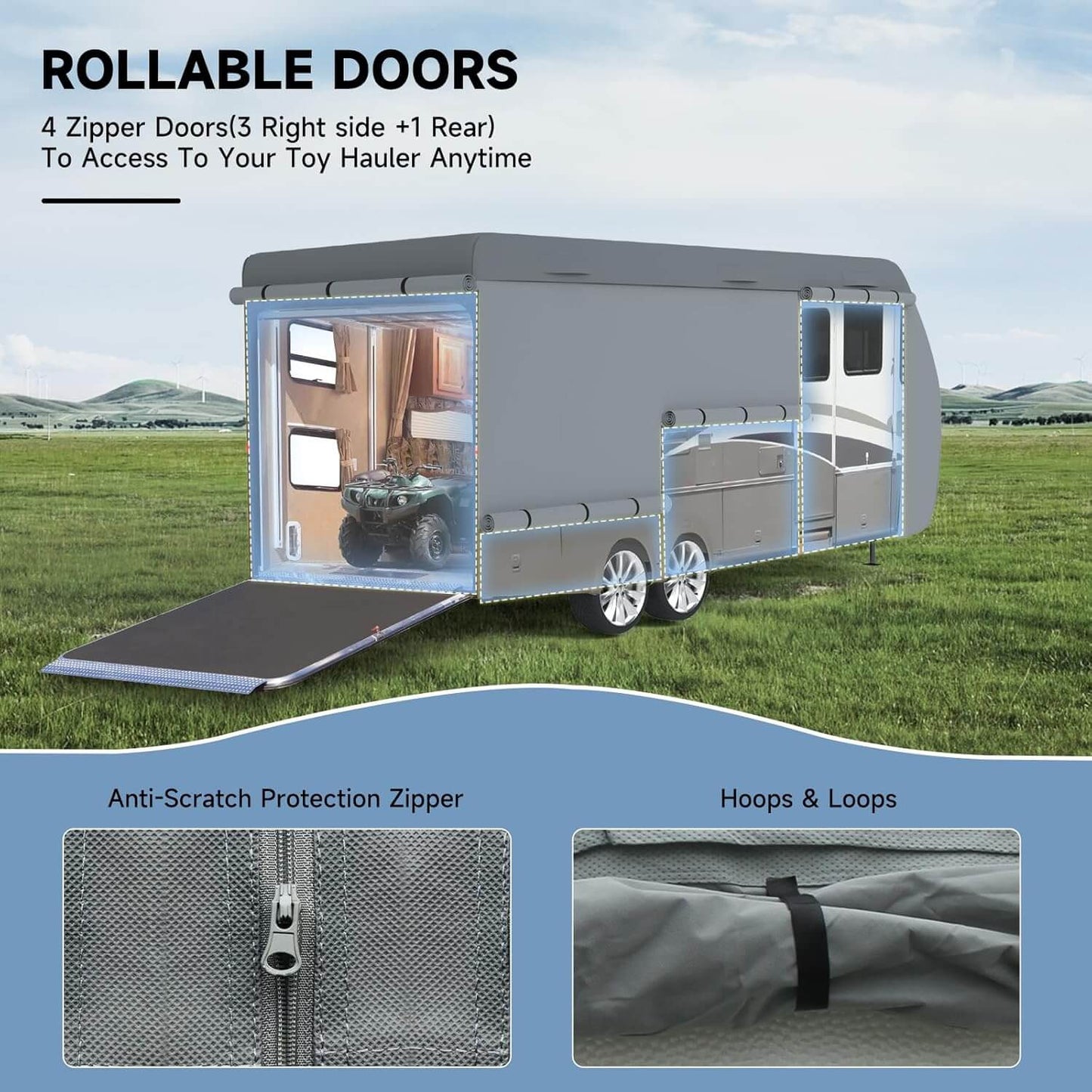 7 Layer Travel Trailer Camper RV Cover Toy Hauler Duty Cover