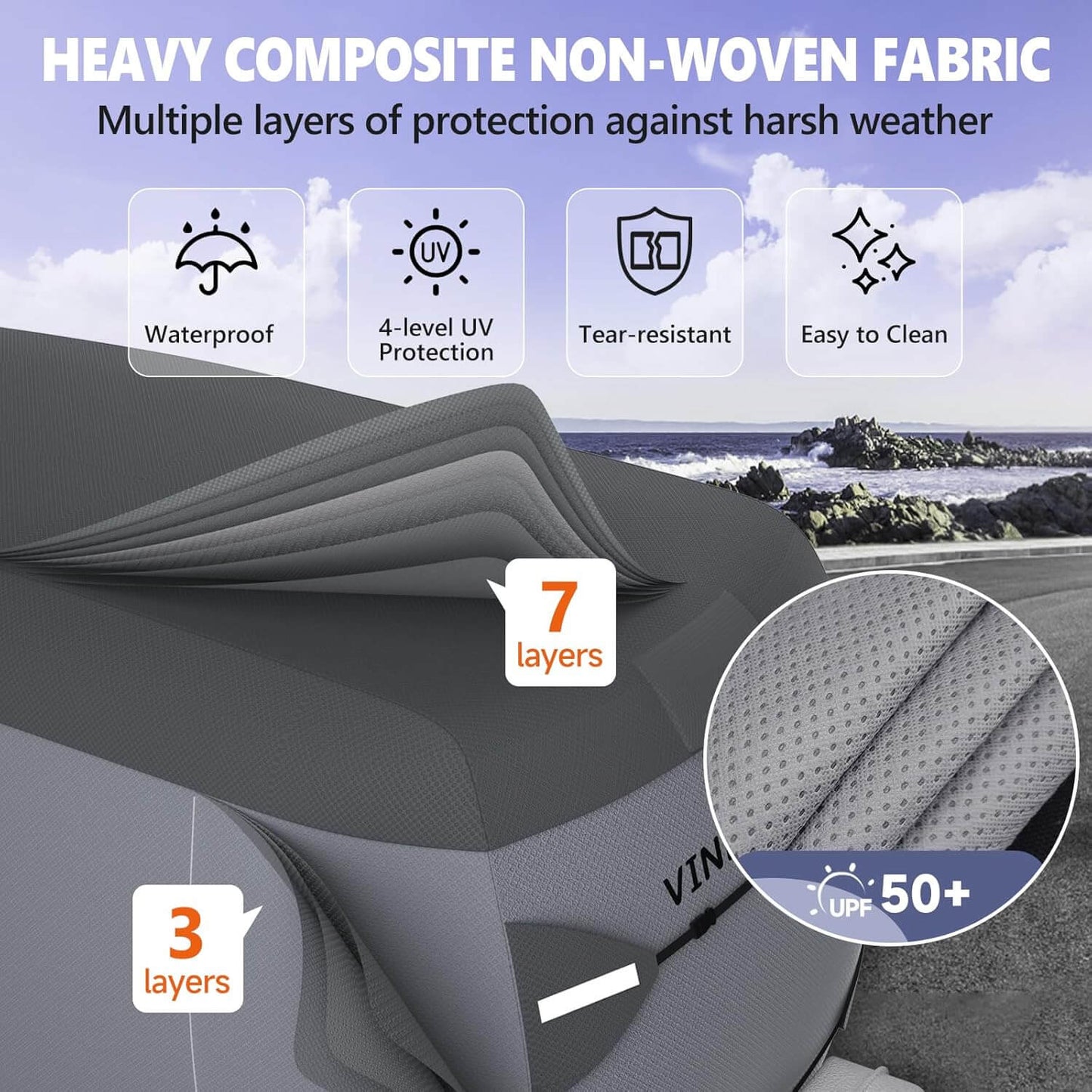 Fiberglass RV Cover 7 Layer Trailer Camper Duty Cover