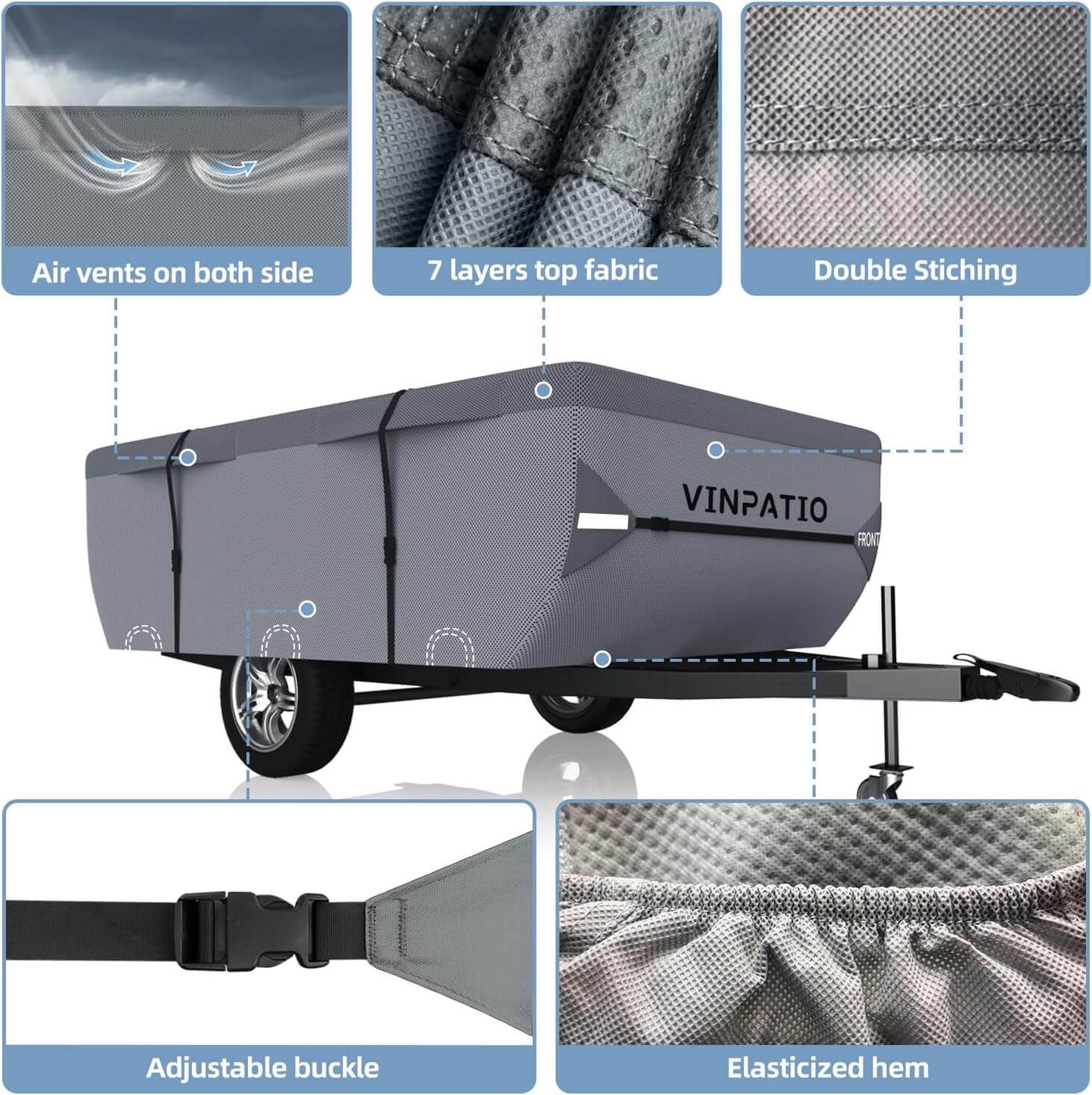 Pop Up Camper Trailer 7 Layer RV Cover Duty Covers