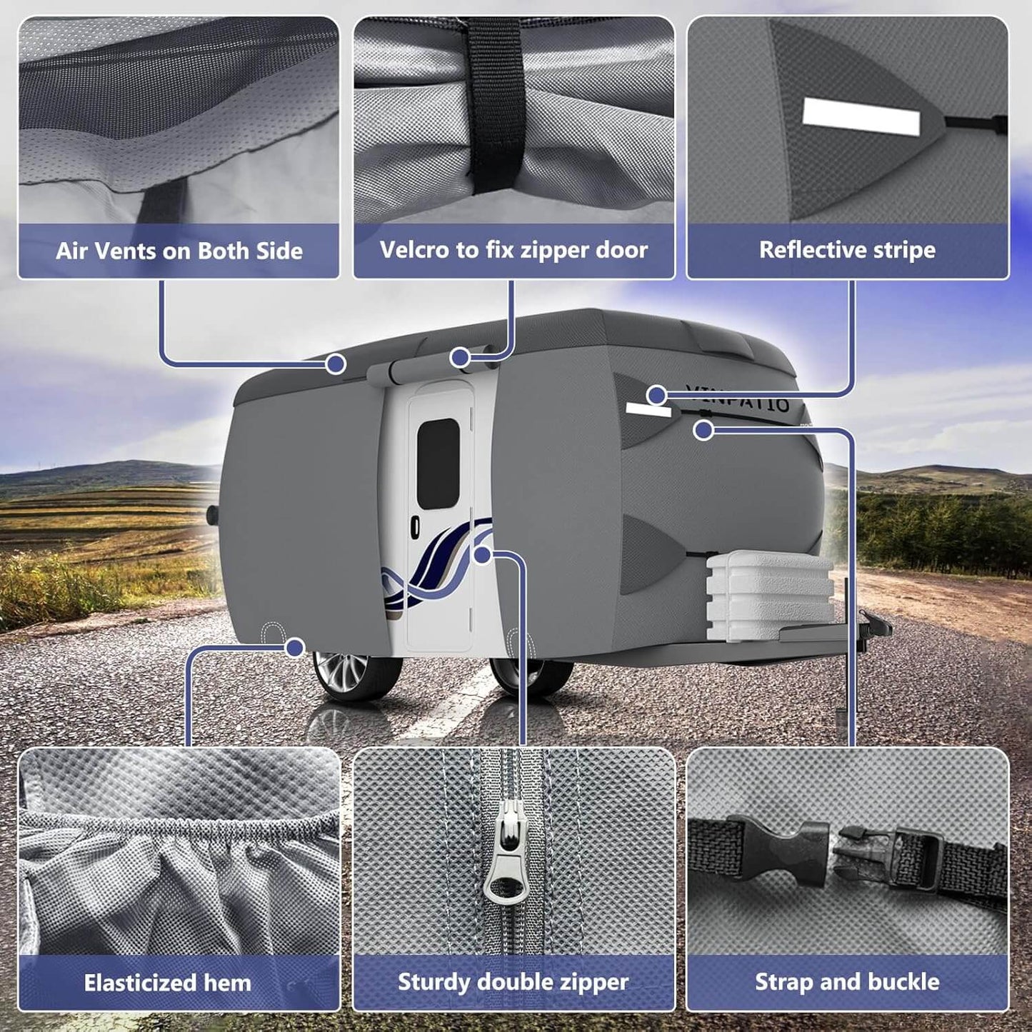 Fiberglass RV Cover 7 Layer Trailer Camper Duty Cover