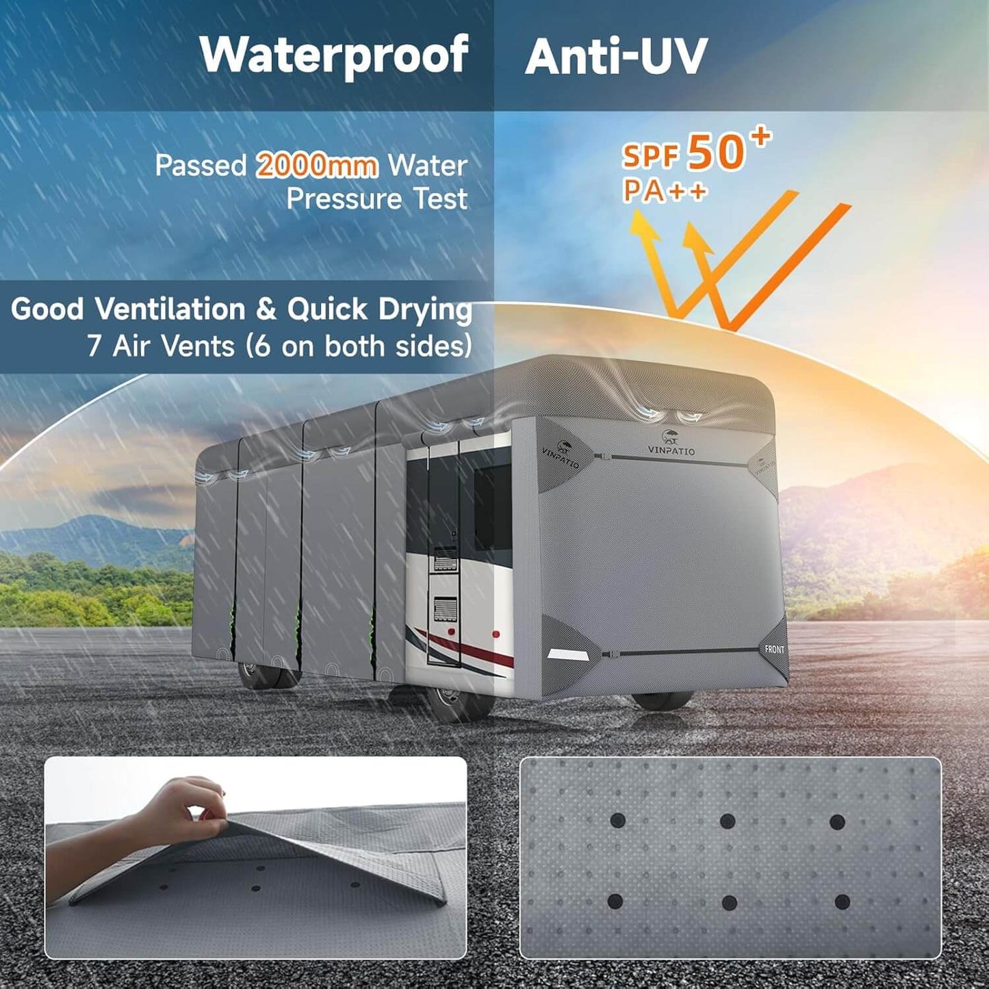 Class A RV Cover Motorhome Heavy Duty Windproof Cover