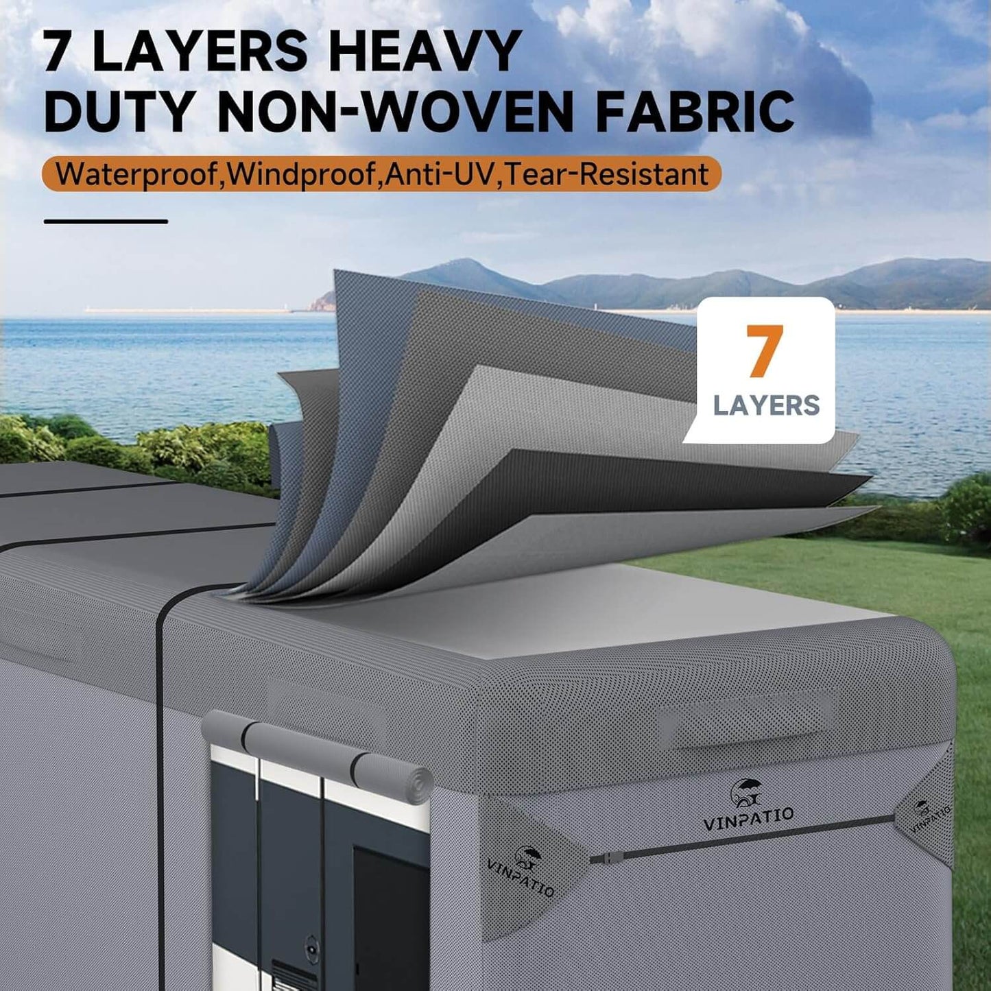 Class A RV Cover Motorhome Heavy Duty Windproof Cover