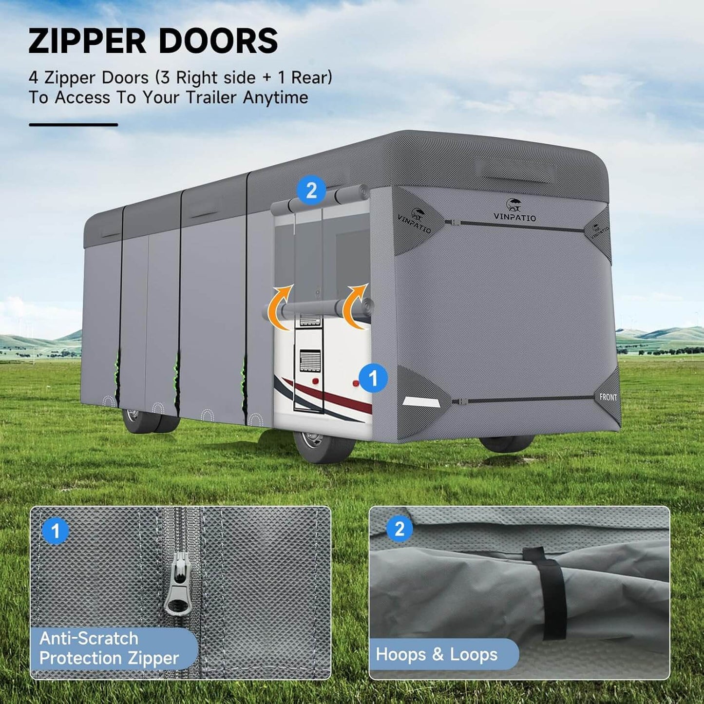 Class A RV Cover Motorhome Heavy Duty Windproof Cover