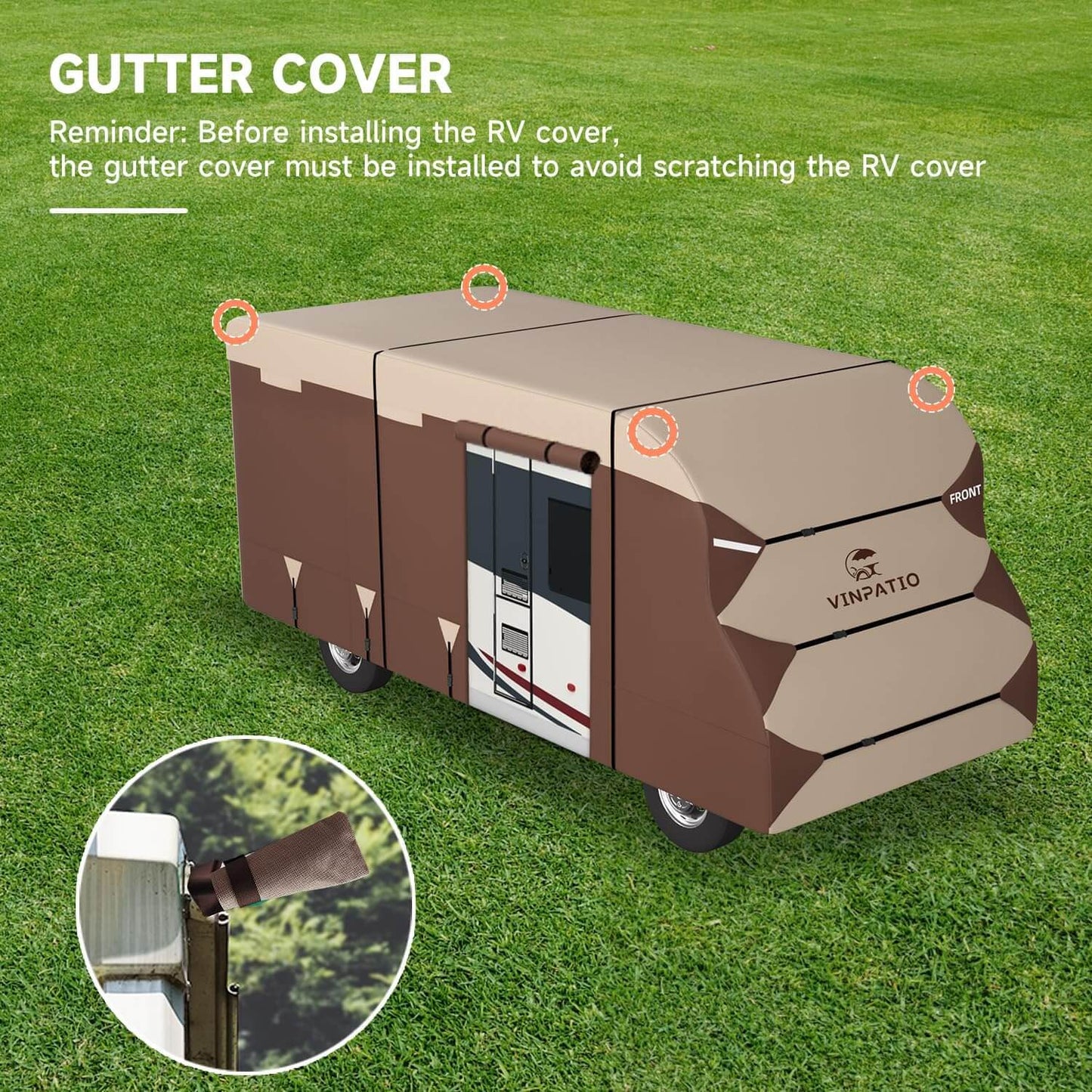Brown Class C Camper RV Cover 7 Layer Motorhomes Duty Cover