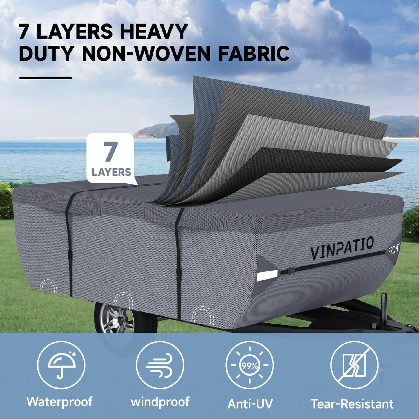 Pop Up Camper Trailer 7 Layer RV Cover Duty Covers