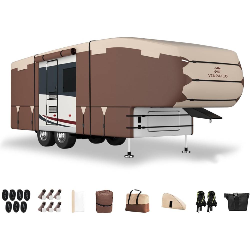 5th Wheel RV Cover 300D Oxford Fabric Heavy Duty Waterproof Cover