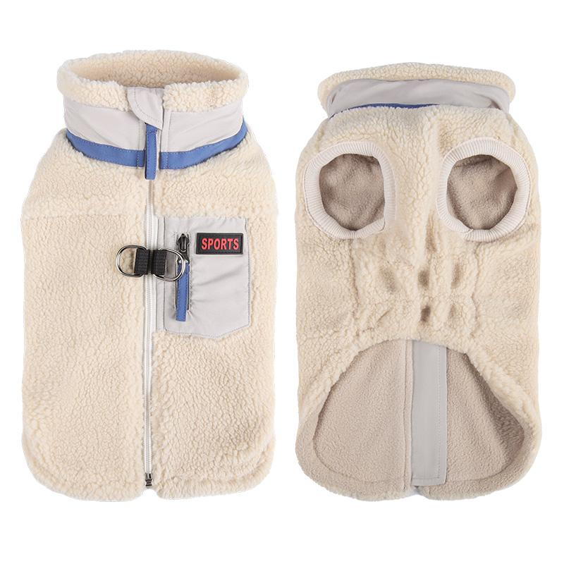 New Fleece Dog Jacket, Leash-Accessible Warm Cloud-Feel Coat, Thick Soft Winter Outfit for Small Dogs, Korean Style Pet Clothes