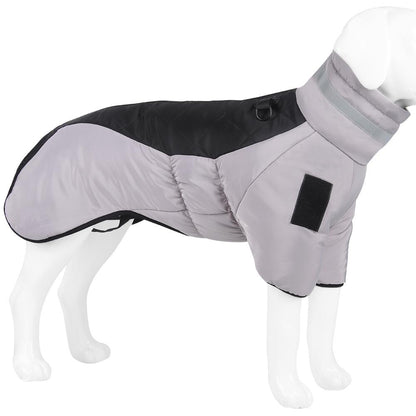 Winter Warm Dog Jacket for Large Dogs Waterproof Reflective Padded Pet Coat