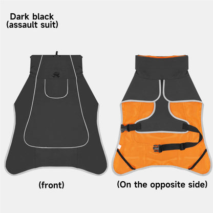 Large Dog Waterproof Windbreaker Warm Windproof Outdoor Jacket for All Seasons with Fleece Lining