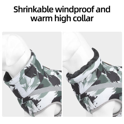 Reflective Dog Winter Jacket | Warm Waterproof Pet Coat for Large Dogs | Thick Outdoor Dog Clothes