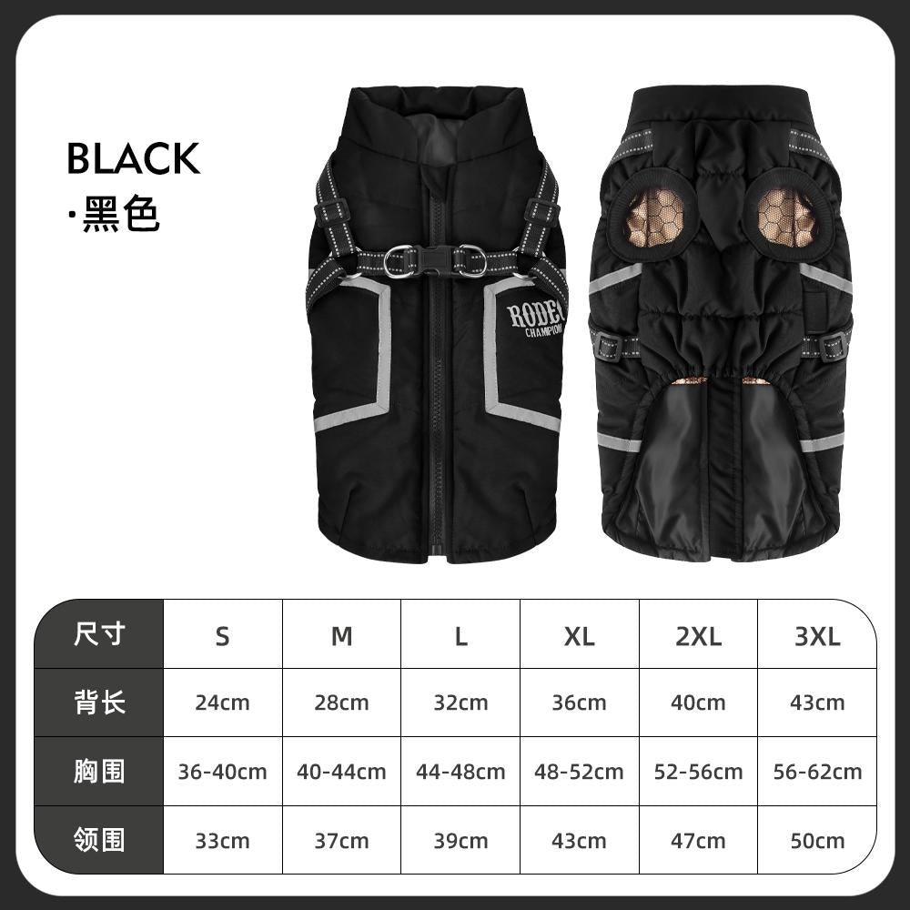 Winter Dog Jacket with Harness, Warm Padded Dog Coat for Small Dogs, Waterproof Outdoor Puppy Puffer, Thick Cold Weather Pet Clothes Outfits