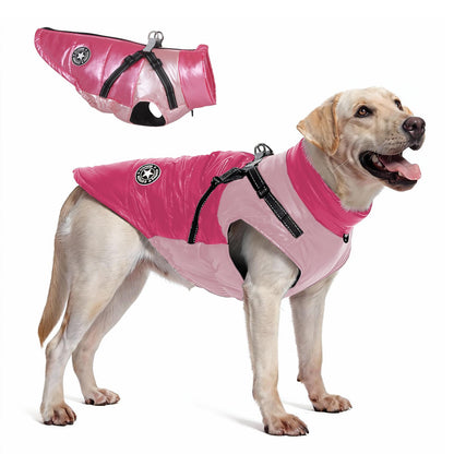 Reflective Warm Dog Jacket, Shiny Thick Dog Coat for Fall & Winter, Padded Pet Clothes for Cold Weather