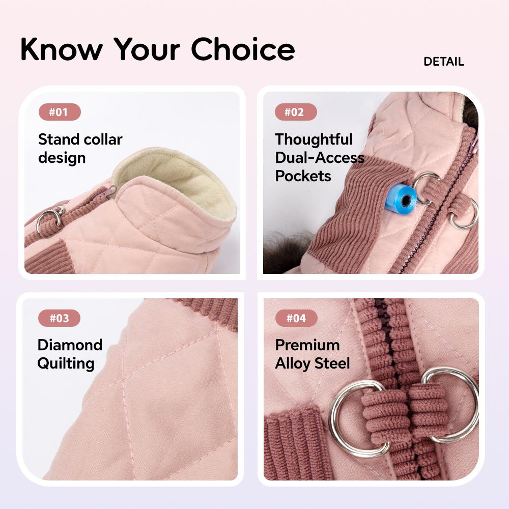 Autumn Winter Dog Vest, Warm Puppy Coat for Small Dogs & Cats, Soft Padded Pet Jacket for Teddy, Bichon, Chihuahua