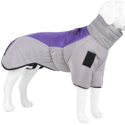 Winter Warm Dog Jacket for Large Dogs Waterproof Reflective Padded Pet Coat