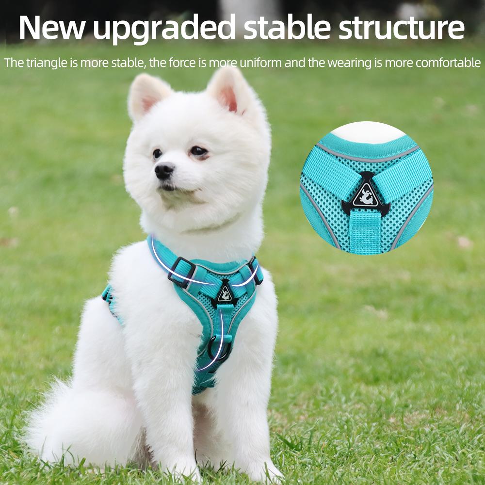 Adjustable Pet Vest Harness | Breathable, Comfy & Dual-Secure Buckle with Reflective Strips for Dogs & Cats