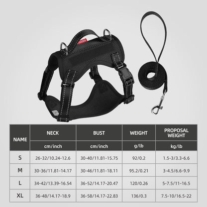 Reflective Pet Vest Harness for Dogs & Cats — Soft, Breathable, Comfortable Adjustable Harness