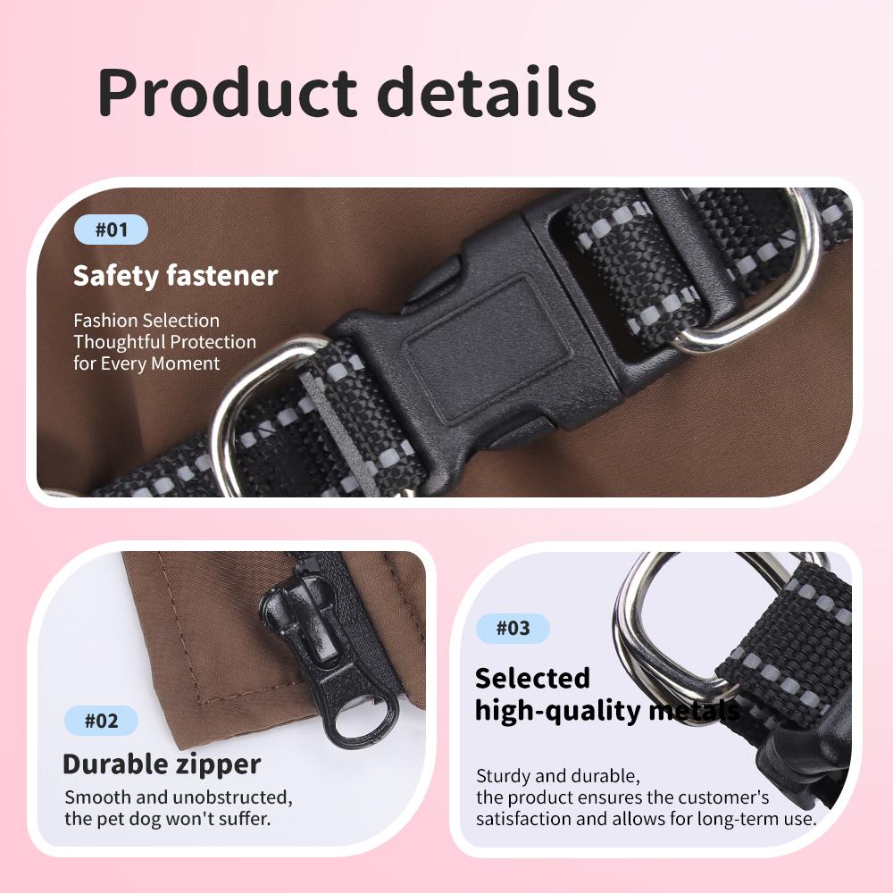 Winter Dog Jacket with Hood, Warm Fleece-Lined Pet Coat, Waterproof Windproof Dog Vest for Small Dogs, Outdoor Cold Weather Puppy Clothes