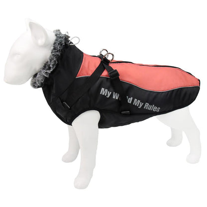 Winter Dog Jacket Waterproof Reflective Coat, Thick Warm Dog Snowsuit for Large Dogs, Windproof Pet Puffer Jacket for Cold Weather