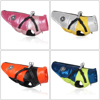 Reflective Warm Dog Jacket, Shiny Thick Dog Coat for Fall & Winter, Padded Pet Clothes for Cold Weather