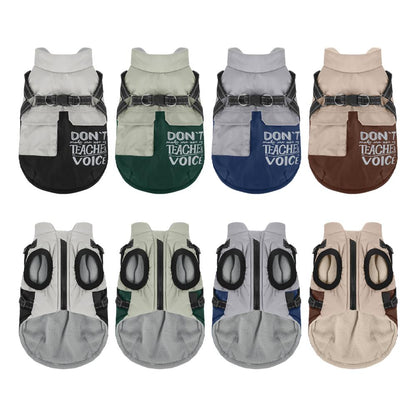 Autumn Winter Dog Jacket, Reflective Harness Padded Vest, Thick Warm Pet Coat for Small Dogs, Easy On/Off