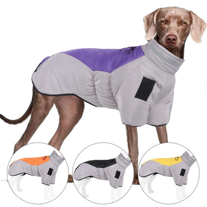 Winter Warm Dog Jacket for Large Dogs Waterproof Reflective Padded Pet Coat