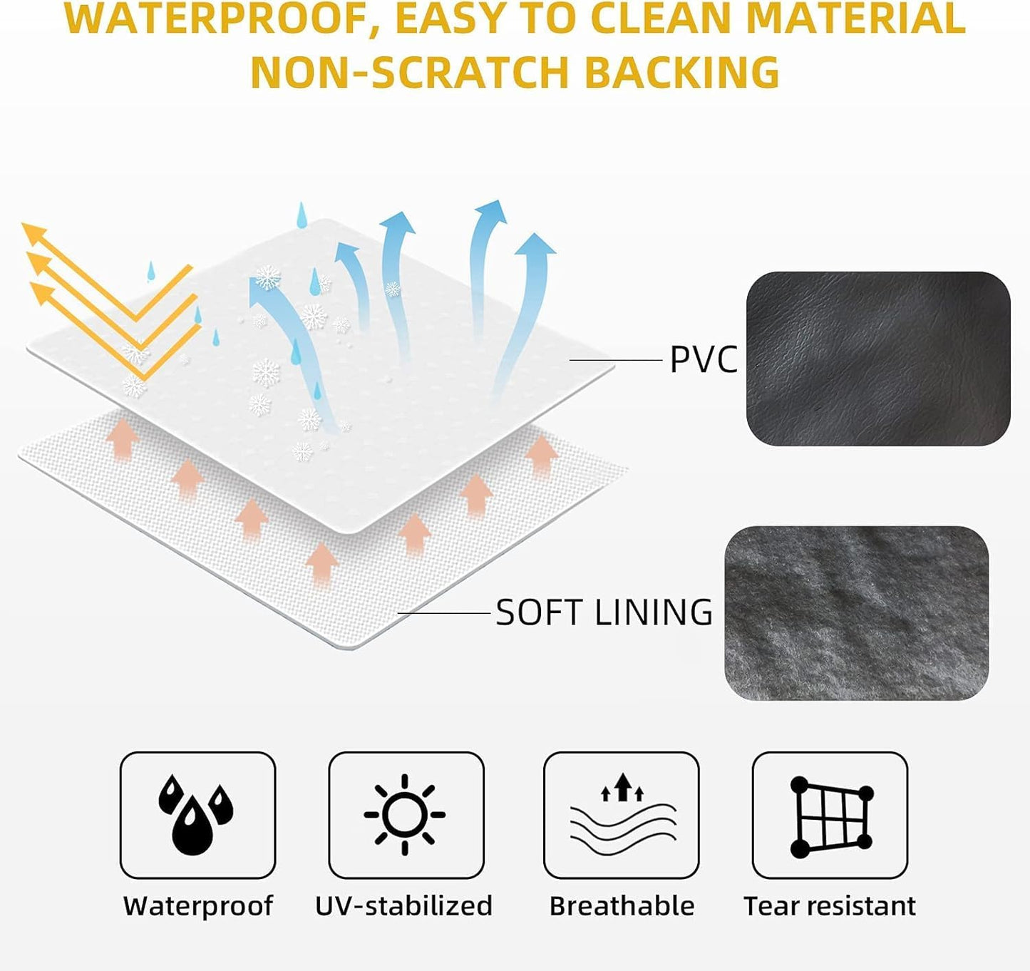 Vinpatio 4 Pack Rough Vinyl Tire Covers, Waterproof Wheel Protectors with Soft Lining for RV Travel Trailer Camper Motorhome SUV and Truck