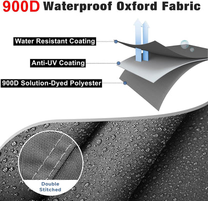 900D Outboard Motor Cover, Waterproof Heavy Duty Solution-Dyed Fabric for All-Weather Protection