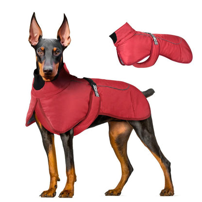 Winter Reflective Dog Coat for Large Dogs — Warm, Waterproof & Windproof Pet Jacket