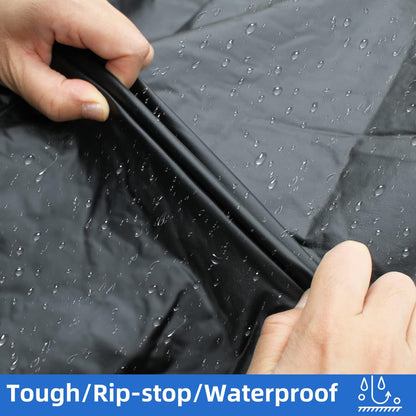 Rough Tire Covers 4 Pack, Waterproof Vinyl Wheel Protectors with Lining for RV, Trailer, Camper, Motorhome, SUV, Car, Universal Fits Tire, Black