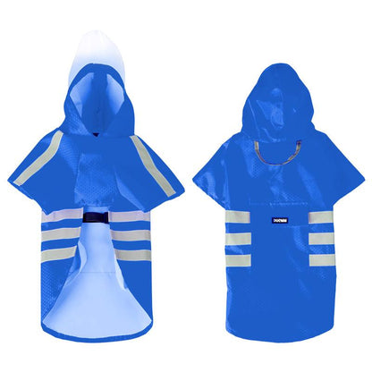 New Waterproof Dog Raincoat — Hooded Cape with Reflective Strips, Packable & Quick-Dry