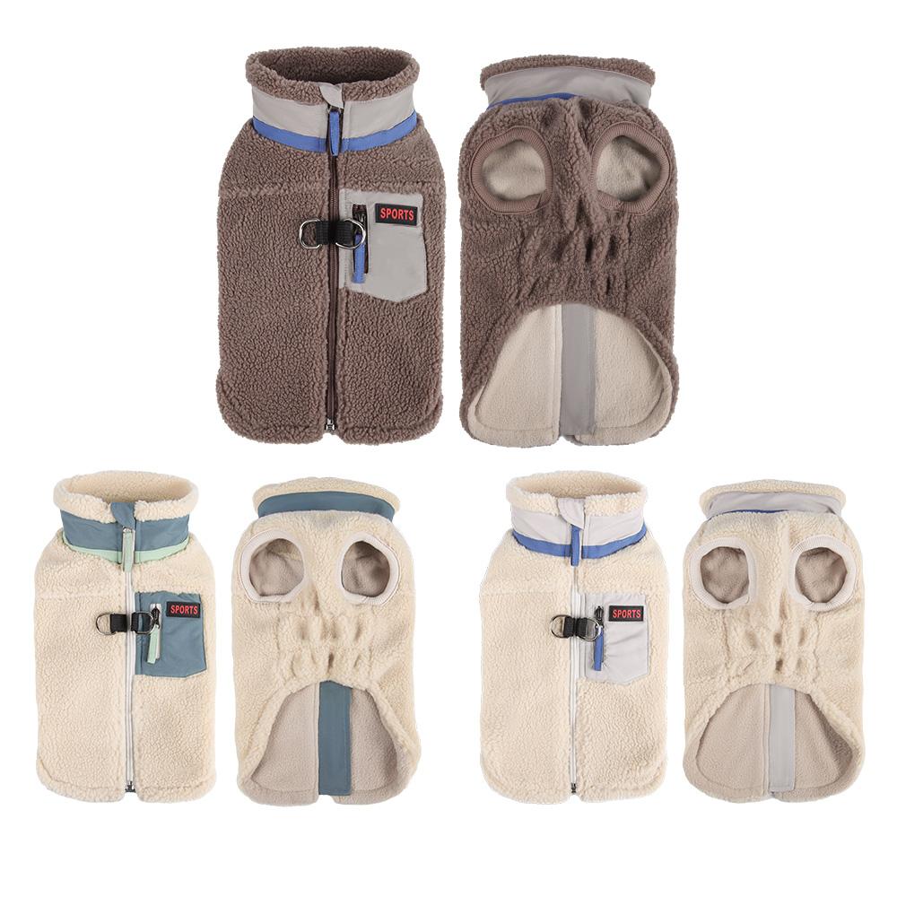 New Fleece Dog Jacket, Leash-Accessible Warm Cloud-Feel Coat, Thick Soft Winter Outfit for Small Dogs, Korean Style Pet Clothes