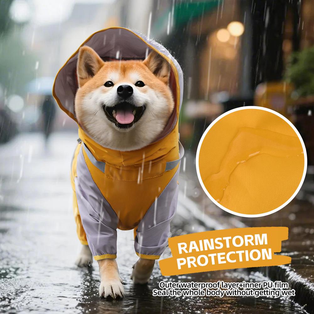 Pet Raincoat for Dogs — Waterproof, Quick-Dry, Windproof Dog Jacket for Outdoor Walks