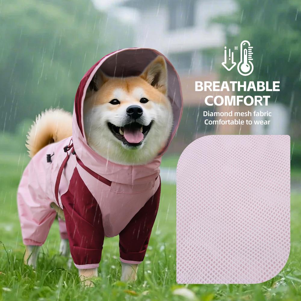 Pet Raincoat for Dogs — Waterproof, Quick-Dry, Windproof Dog Jacket for Outdoor Walks