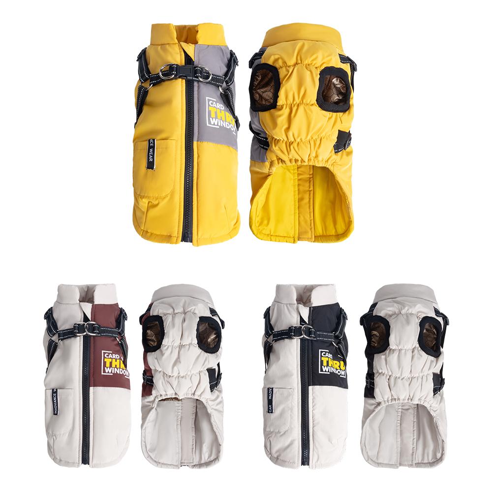 Graphene Heated Dog Jacket Reflective Winter Pet Coat with Leash Hole Waterproof Breathable Warm Dog Vest for Small Dogs Adjustable Safety Harness Universal Harness