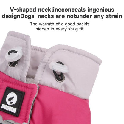 Winter Warm Reflective Dog Coat  Thick Padded Pet Jacket with Harness for Small Dogs