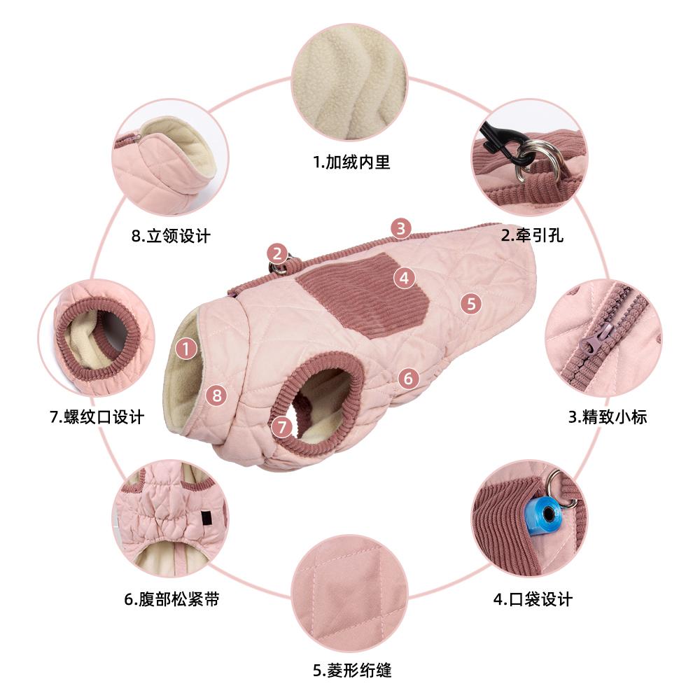 Autumn Winter Dog Vest, Warm Puppy Coat for Small Dogs & Cats, Soft Padded Pet Jacket for Teddy, Bichon, Chihuahua