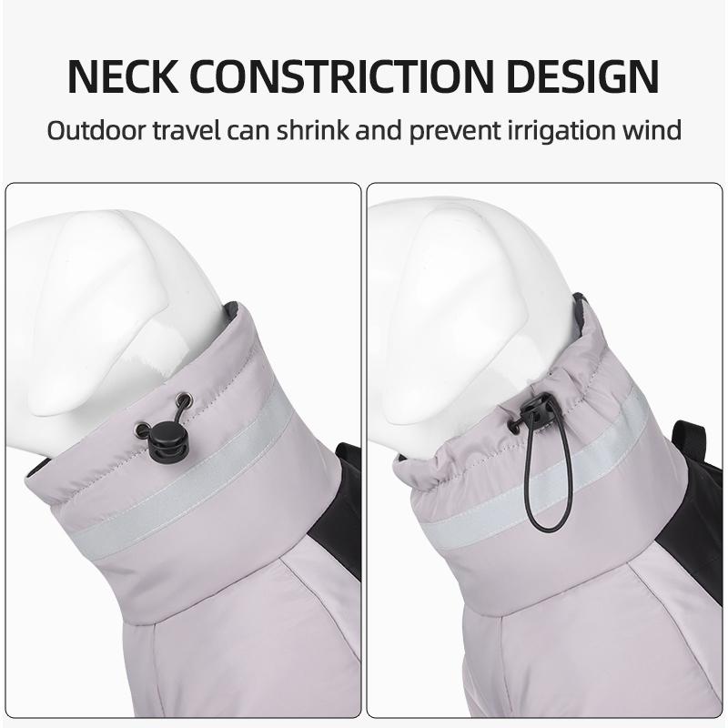 Winter Warm Dog Jacket for Large Dogs Waterproof Reflective Padded Pet Coat