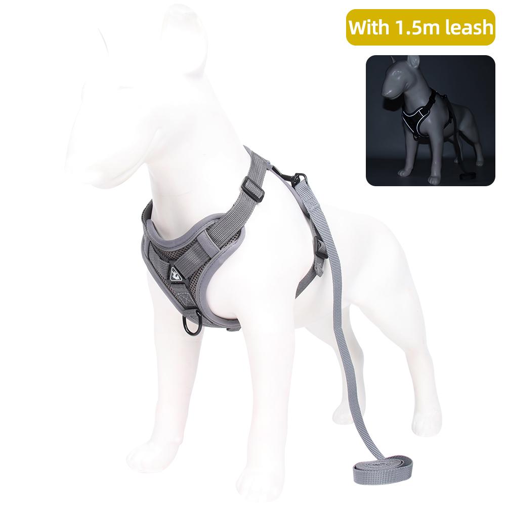 Adjustable Pet Vest Harness | Breathable, Comfy & Dual-Secure Buckle with Reflective Strips for Dogs & Cats