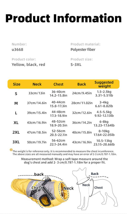 Graphene Heated Dog Jacket Reflective Winter Pet Coat with Leash Hole Waterproof Breathable Warm Dog Vest for Small Dogs Adjustable Safety Harness Universal Harness