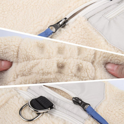 New Fleece Dog Jacket, Leash-Accessible Warm Cloud-Feel Coat, Thick Soft Winter Outfit for Small Dogs, Korean Style Pet Clothes