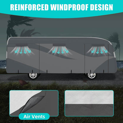 Class A RV Cover 300D Dupont Fabric Heavy Duty Windproof Motorhome Cover