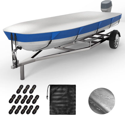 Jon Boat Cover 600D Solution-Dyed Oxford FabricHeavy Duty Trailerable Jon Boat Cover