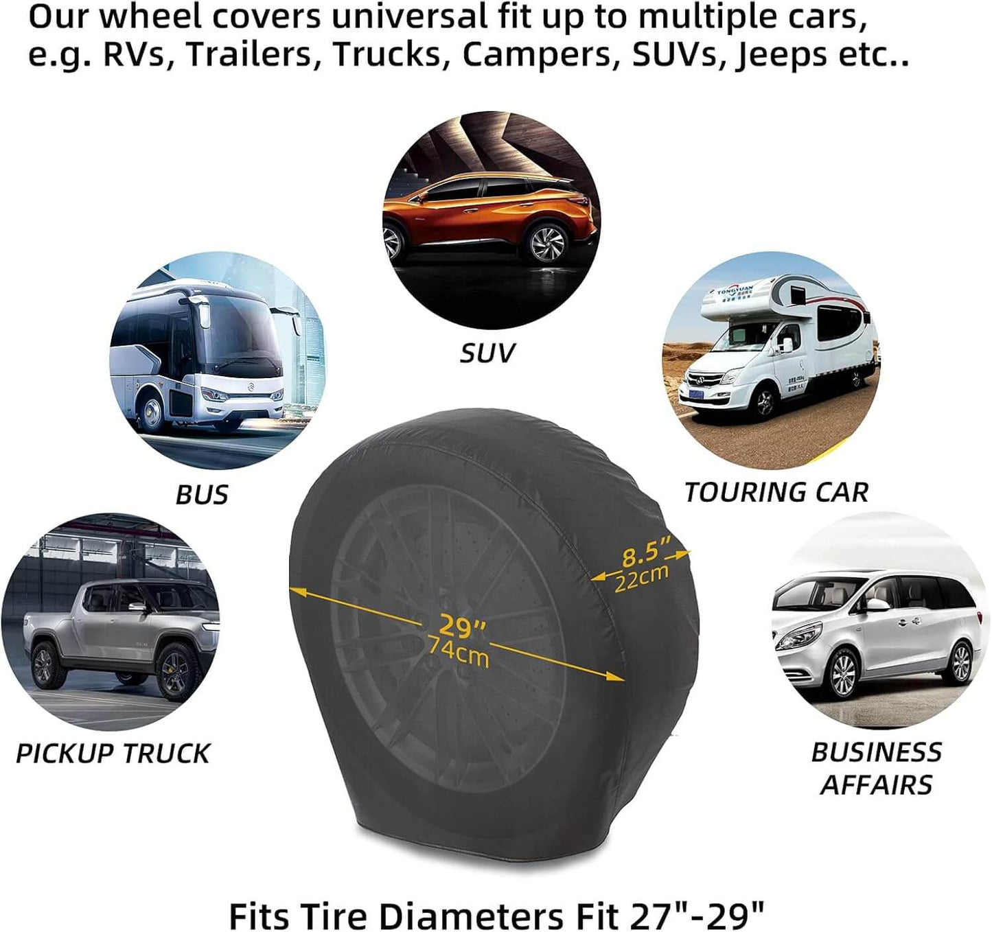 Tire Covers 4 Pack Waterproof Thicken Wheel Protector Cover