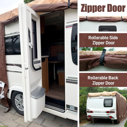 Brown Class C Camper RV Cover 7 Layer Motorhomes Duty Cover