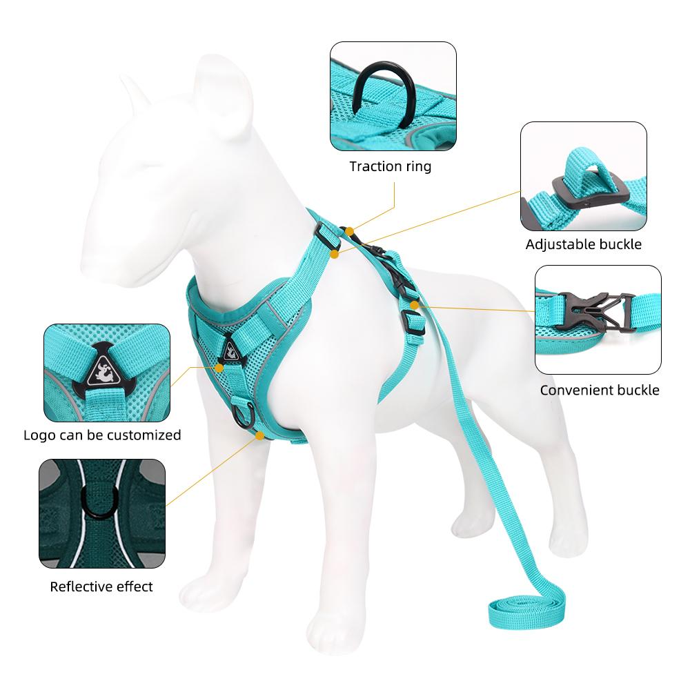 Adjustable Pet Vest Harness | Breathable, Comfy & Dual-Secure Buckle with Reflective Strips for Dogs & Cats